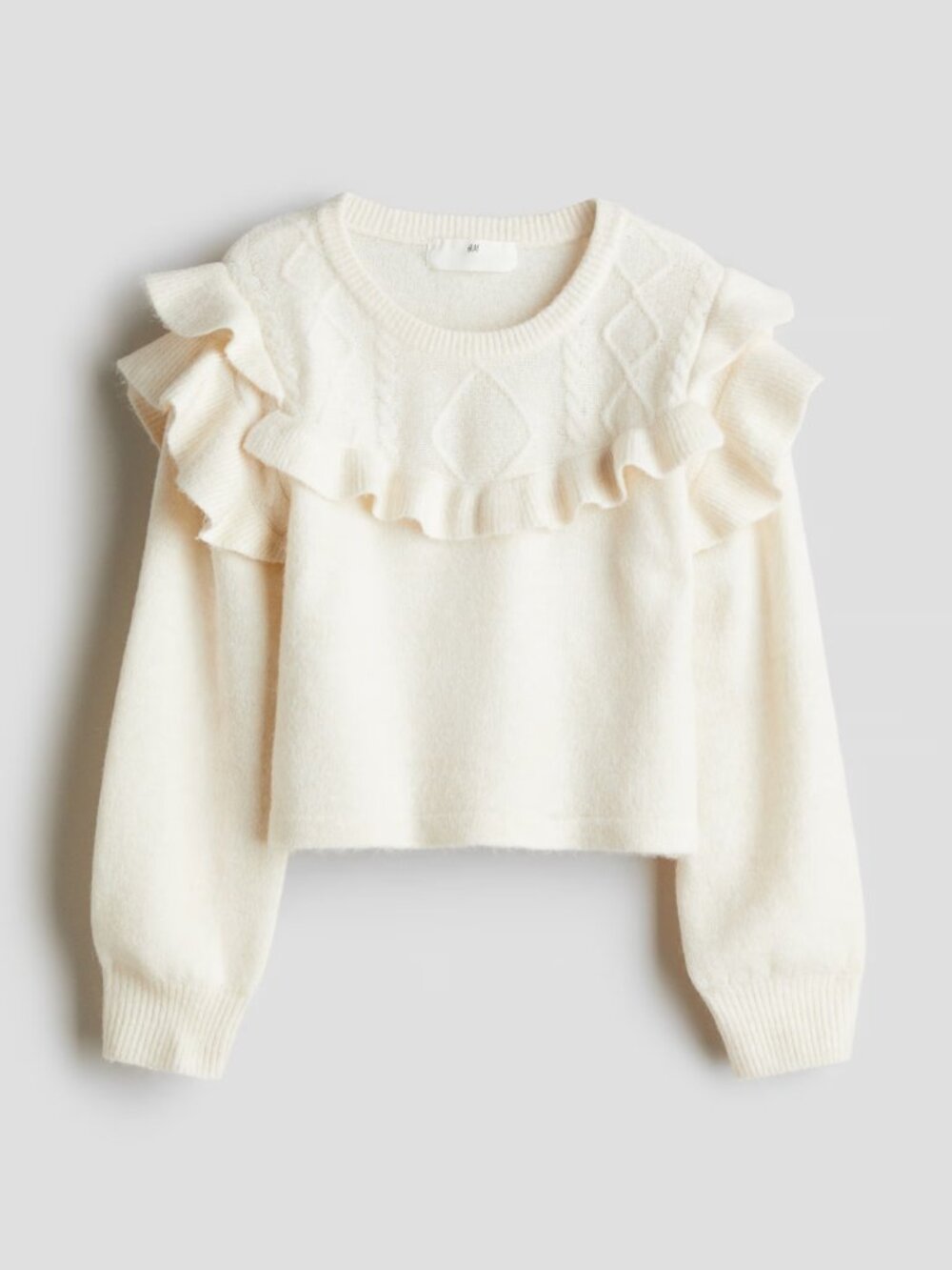 NWT H&M Girl's Ruffle-Trimmed Sweater